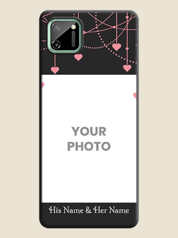 Custom Pink Love Hangings with Text on Space Black Custom Soft Matte Back Cover - Realme C11 - alternate view
