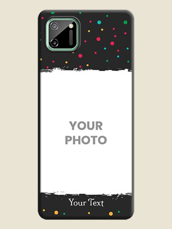 Custom Multicolor Dotted Pattern with Text on Space Black Custom Soft Matte Phone Back Cover - Realme C11 - alternate view