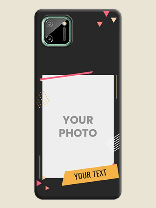Custom Photo Frame with Triangle Small Dots - Photo on Space Black Soft Matte Back Cover - Realme C11 - alternate view