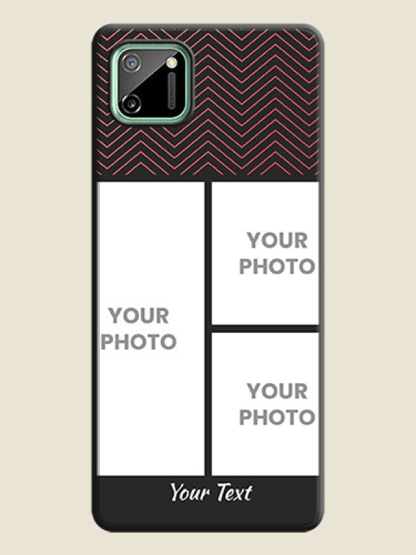 Custom Wave Pattern with 3 Image Holder on Space Black Custom Soft Matte Back Cover - Realme C11 - alternate view