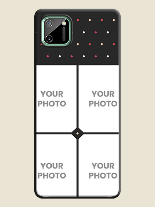 Custom Multicolor Dotted Pattern with 4 Image Holder on Space Black Custom Soft Matte Phone Cases - Realme C11 - alternate view