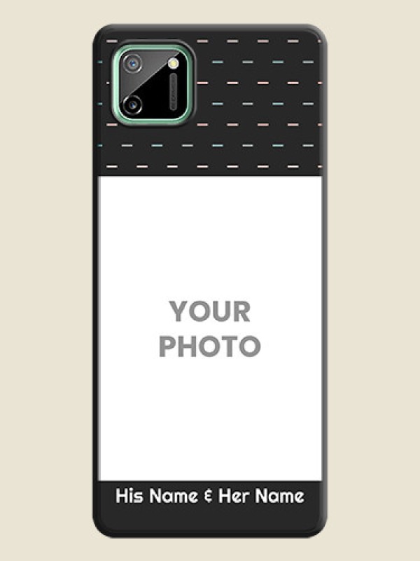 Custom Line Pattern Design with Text on Space Black Custom Soft Matte Phone Back Cover - Realme C11 - alternate view