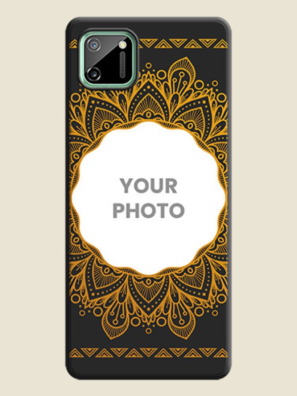 Custom Round Image with Floral Design - Photo on Space Black Soft Matte Mobile Cover - Realme C11 - alternate view