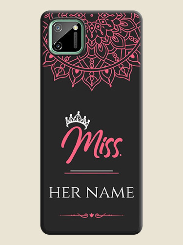 Custom Mrs Name with Floral Design on Space Black Personalized Soft Matte Phone Covers - Realme C11 - alternate view