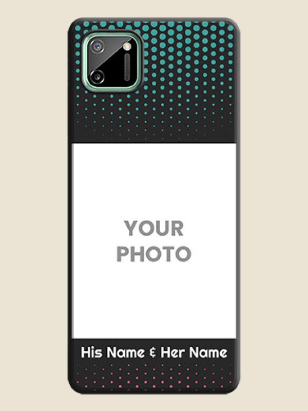 Custom Faded Dots with Grunge Photo Frame and Text on Space Black Custom Soft Matte Phone Cases - Realme C11 - alternate view