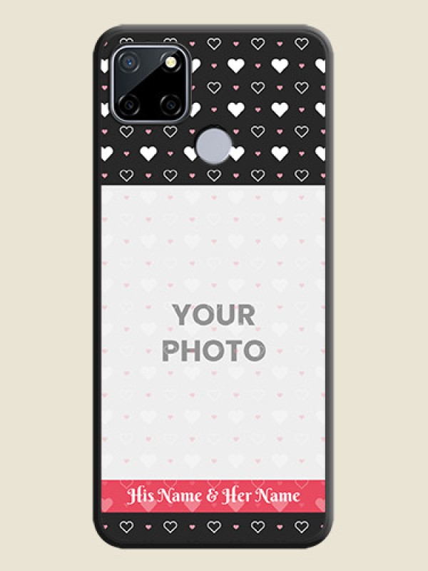 Custom White Color Love Symbols with Text Design on Photo on Space Black Soft Matte Phone Cover - Realme C12 - alternate view