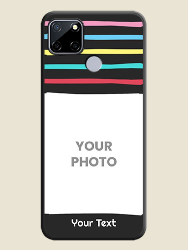 Custom Multicolor Lines with Image on Space Black Personalized Soft Matte Phone Covers - Realme C12 - alternate view