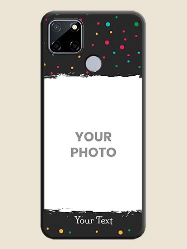 Custom Multicolor Dotted Pattern with Text on Space Black Custom Soft Matte Phone Back Cover - Realme C12 - alternate view
