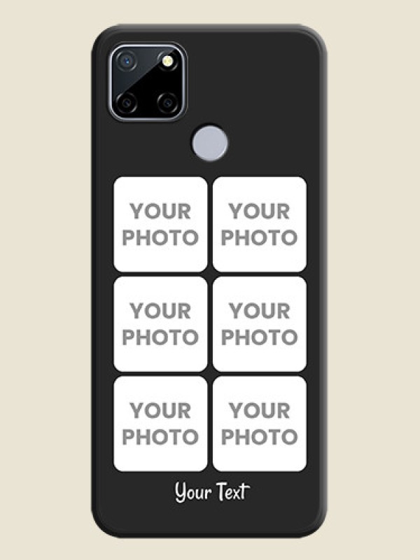 Custom Floral Art with 6 Image Holder on Photo on Space Black Soft Matte Mobile Case - Realme C12 - alternate view
