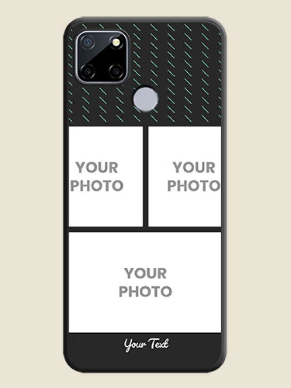 Custom Cross Dotted Pattern with 2 Image Holder  on Personalised Space Black Soft Matte Cases - Realme C12 - alternate view