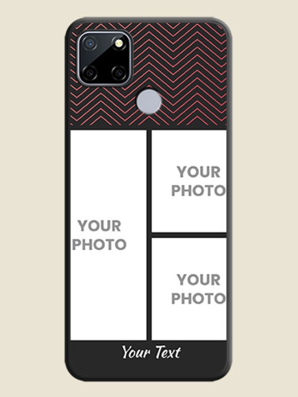 Custom Wave Pattern with 3 Image Holder on Space Black Custom Soft Matte Back Cover - Realme C12 - alternate view