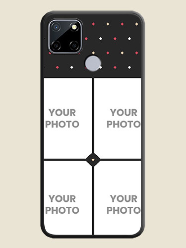 Custom Multicolor Dotted Pattern with 4 Image Holder on Space Black Custom Soft Matte Phone Cases - Realme C12 - alternate view