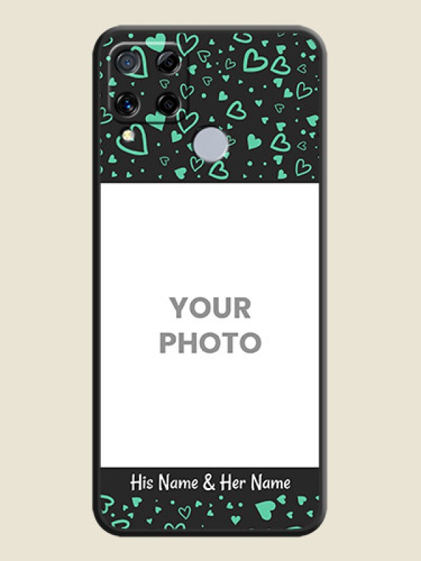 Custom Sea Green Indefinite Love Pattern on Photo on Space Black Soft Matte Mobile Cover - Realme C15 - alternate view