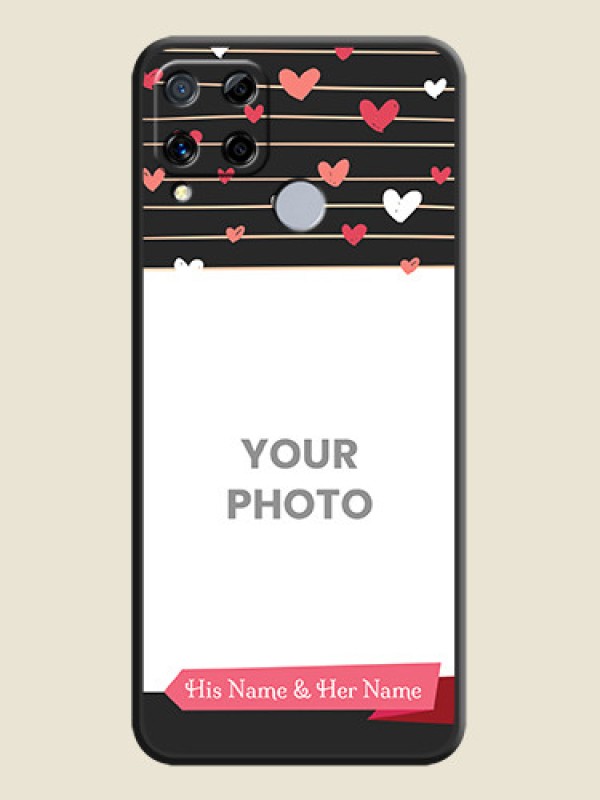 Custom Love Pattern with Name on Pink Ribbon  on Photo on Space Black Soft Matte Back Cover - Realme C15 - alternate view