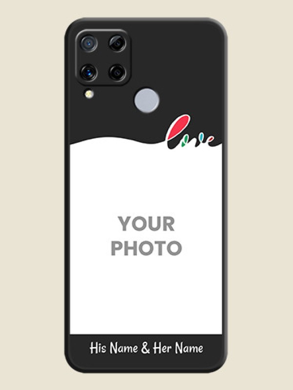 Custom Fall in Love Pattern with Picture on Photo on Space Black Soft Matte Mobile Case - Realme C15 - alternate view