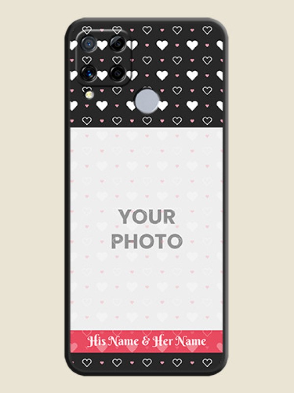 Custom White Color Love Symbols with Text Design on Photo on Space Black Soft Matte Phone Cover - Realme C15 - alternate view
