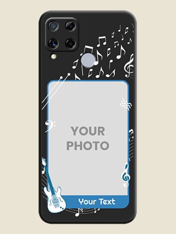 Custom Musical Theme Design with Text on Photo on Space Black Soft Matte Mobile Case - Realme C15 - alternate view