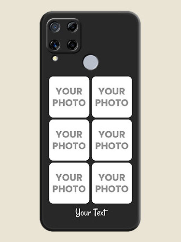 Custom Floral Art with 6 Image Holder on Photo on Space Black Soft Matte Mobile Case - Realme C15 - alternate view
