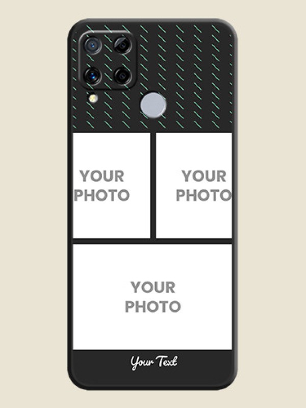 Custom Cross Dotted Pattern with 2 Image Holder  on Personalised Space Black Soft Matte Cases - Realme C15 - alternate view