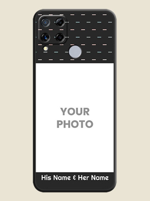 Custom Line Pattern Design with Text on Space Black Custom Soft Matte Phone Back Cover - Realme C15 - alternate view