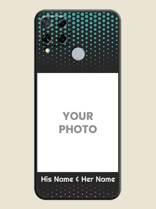 Custom Faded Dots with Grunge Photo Frame and Text on Space Black Custom Soft Matte Phone Cases - Realme C15 - alternate view