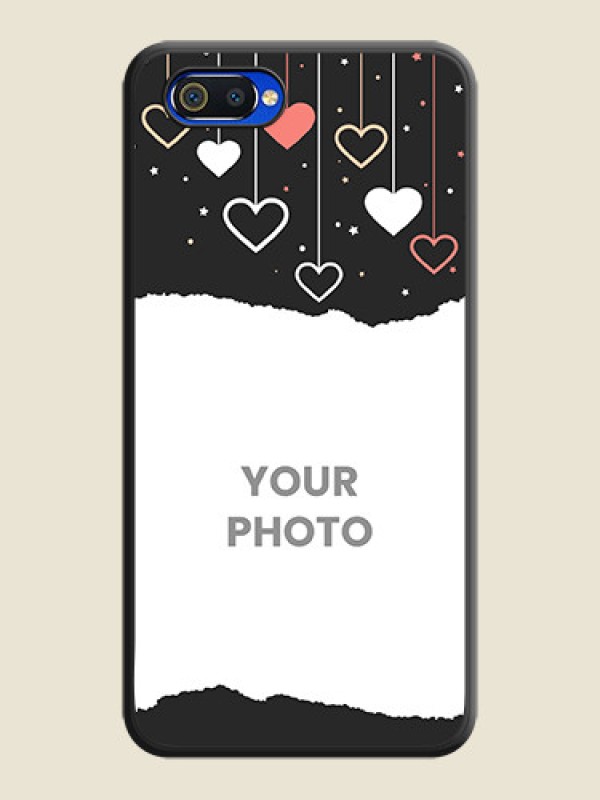 Custom Love Hangings with Splash Wave Picture on Space Black Custom Soft Matte Phone Back Cover - Realme C2 - alternate view