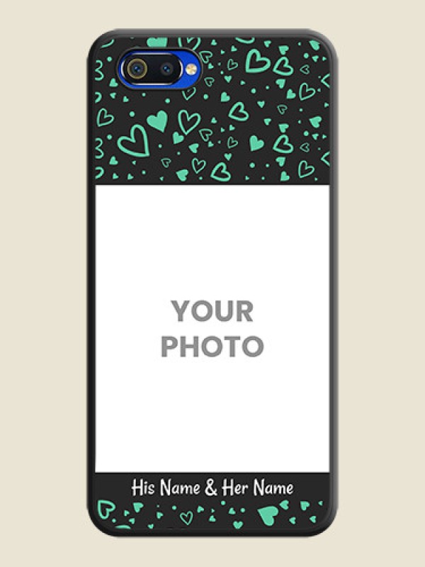 Custom Sea Green Indefinite Love Pattern on Photo on Space Black Soft Matte Mobile Cover - Realme C2 - alternate view