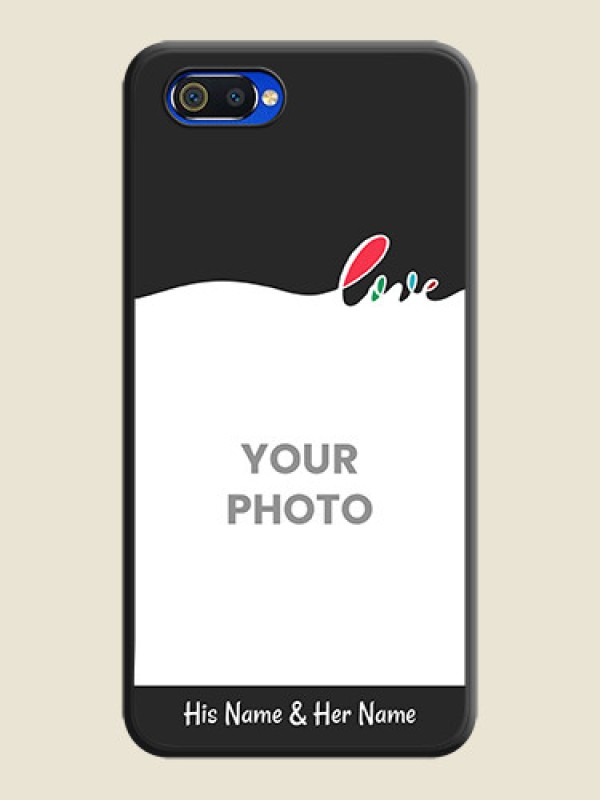 Custom Fall in Love Pattern with Picture on Photo on Space Black Soft Matte Mobile Case - Realme C2 - alternate view