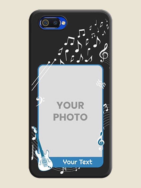 Custom Musical Theme Design with Text on Photo on Space Black Soft Matte Mobile Case - Realme C2 - alternate view