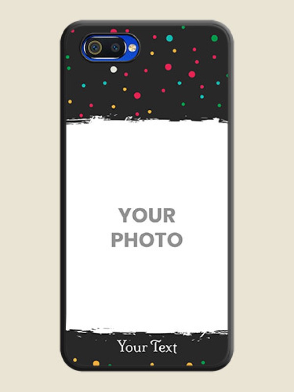Custom Multicolor Dotted Pattern with Text on Space Black Custom Soft Matte Phone Back Cover - Realme C2 - alternate view
