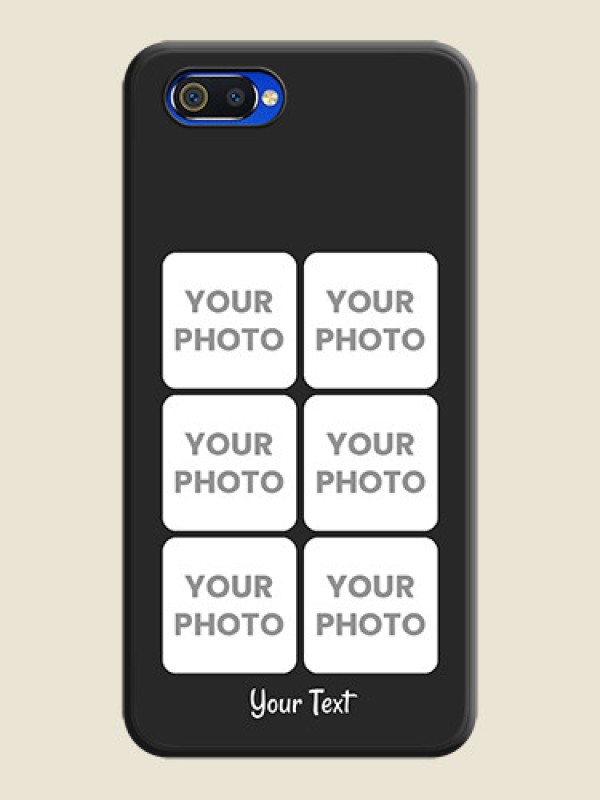Custom Floral Art with 6 Image Holder on Photo on Space Black Soft Matte Mobile Case - Realme C2 - alternate view