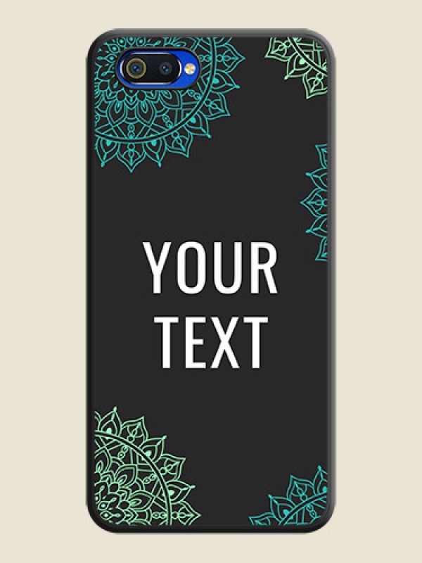 Custom Your Name with Floral Design on Space Black Custom Soft Matte Back Cover - Realme C2 - alternate view