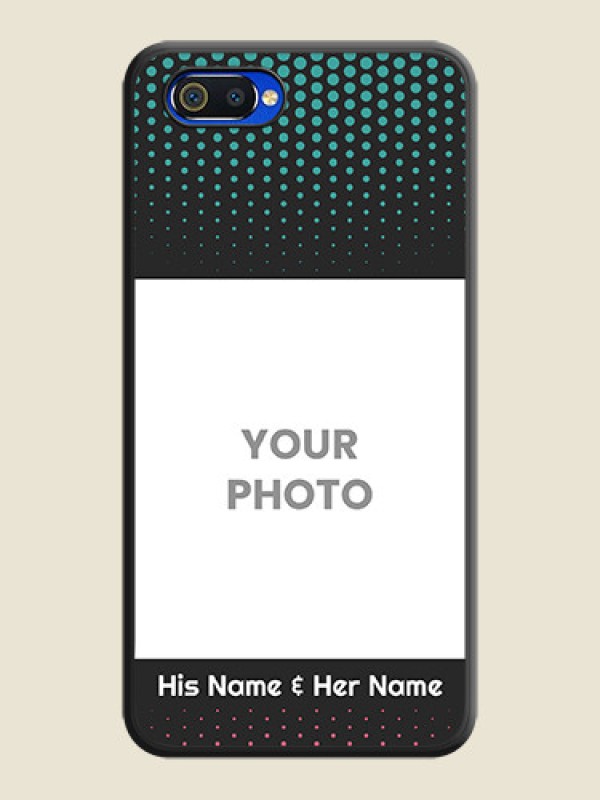 Custom Faded Dots with Grunge Photo Frame and Text on Space Black Custom Soft Matte Phone Cases - Realme C2 - alternate view