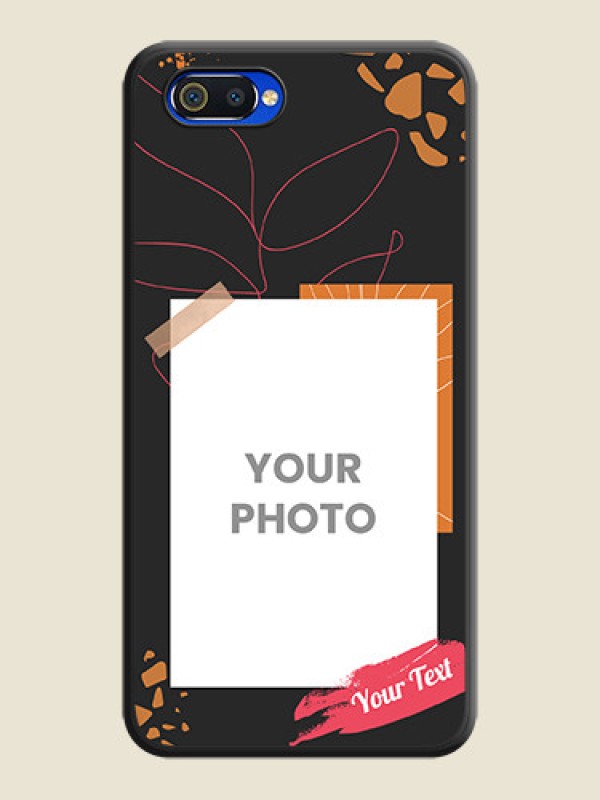 Custom Orange Photo Frame on Space Black Custom Soft Matte Phone Back Cover - Realme C2 - alternate view