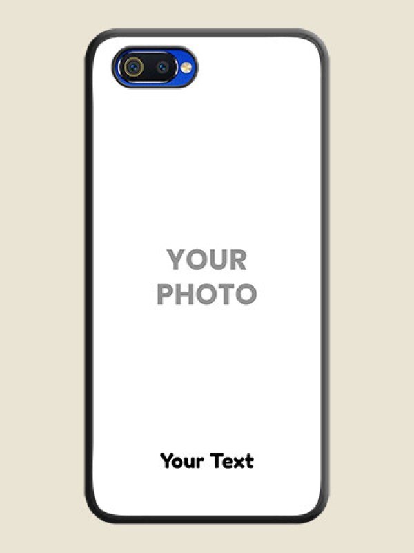 Custom Full Single Pic Upload With Text On Space Black Personalized Soft Matte Phone Covers -Realme C2 - alternate view