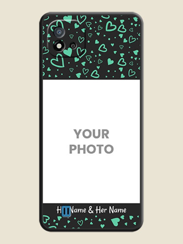 Custom Sea Green Indefinite Love Pattern on Photo on Space Black Soft Matte Mobile Cover - Realme C20 - alternate view