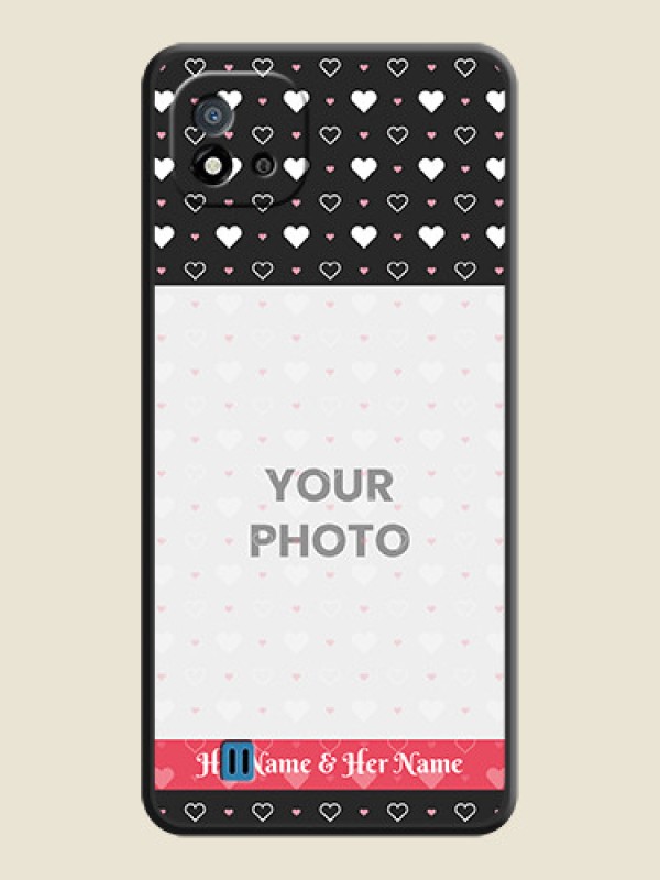 Custom White Color Love Symbols with Text Design on Photo on Space Black Soft Matte Phone Cover - Realme C20 - alternate view