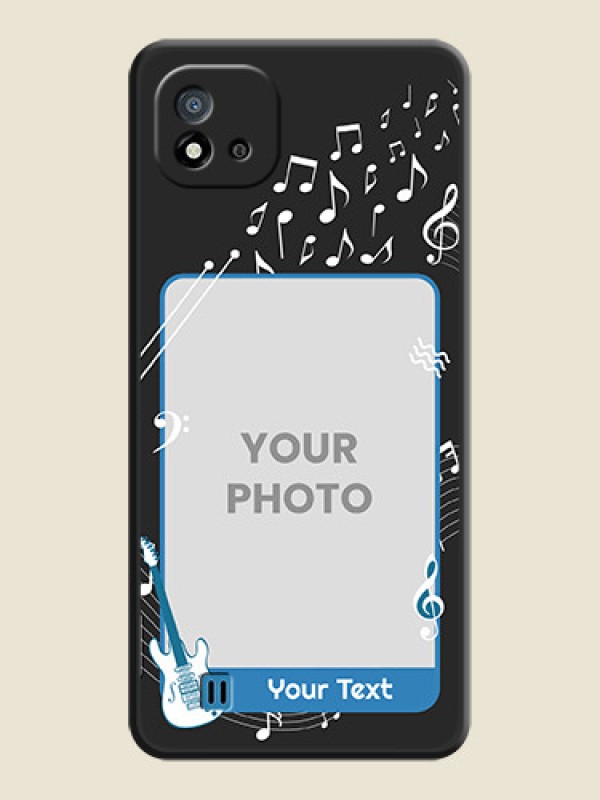 Custom Musical Theme Design with Text on Photo on Space Black Soft Matte Mobile Case - Realme C20 - alternate view
