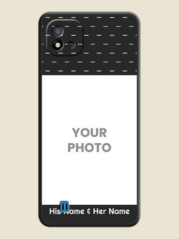 Custom Line Pattern Design with Text on Space Black Custom Soft Matte Phone Back Cover - Realme C20 - alternate view