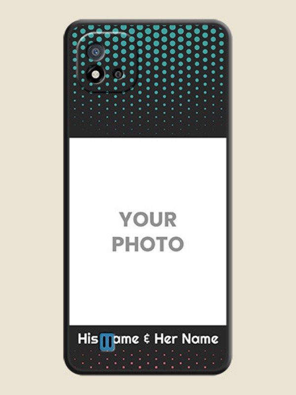 Custom Faded Dots with Grunge Photo Frame and Text on Space Black Custom Soft Matte Phone Cases - Realme C20 - alternate view