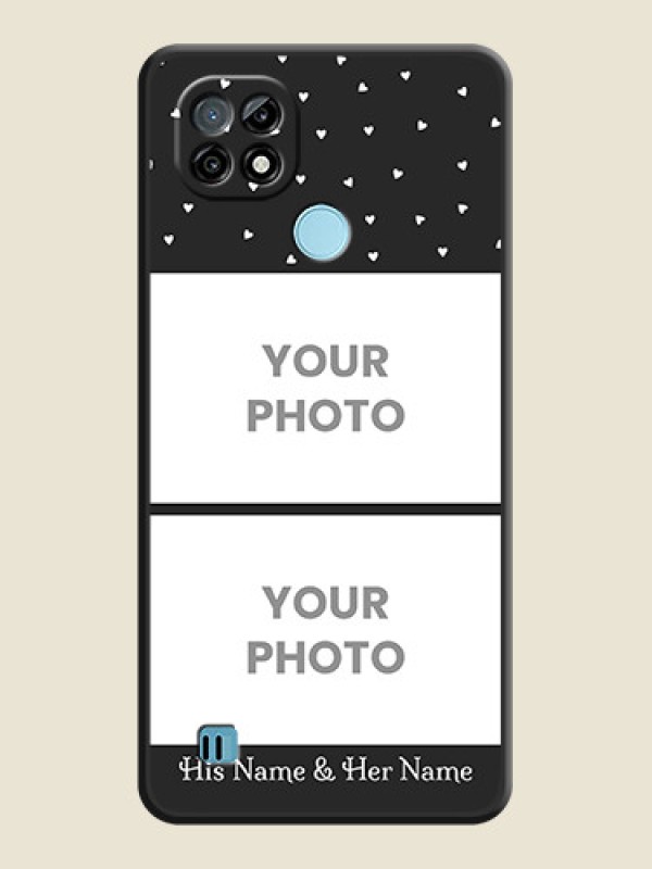 Custom Miniature Love Symbols with Name on Space Black Custom Soft Matte Back Cover - Realme C21 - alternate view