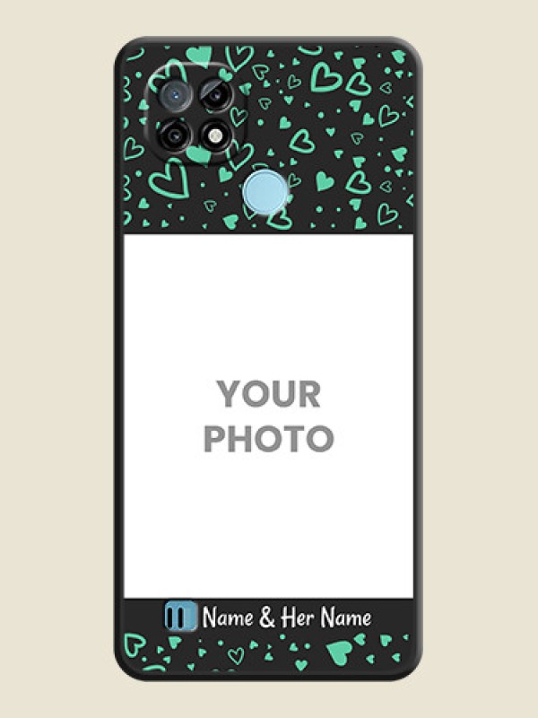 Custom Sea Green Indefinite Love Pattern on Photo on Space Black Soft Matte Mobile Cover - Realme C21 - alternate view