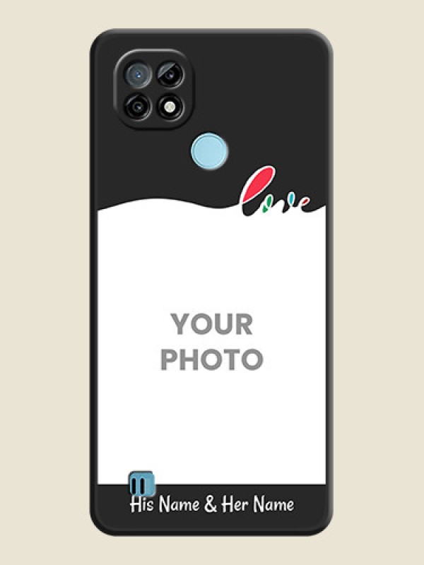 Custom Fall in Love Pattern with Picture on Photo on Space Black Soft Matte Mobile Case - Realme C21 - alternate view