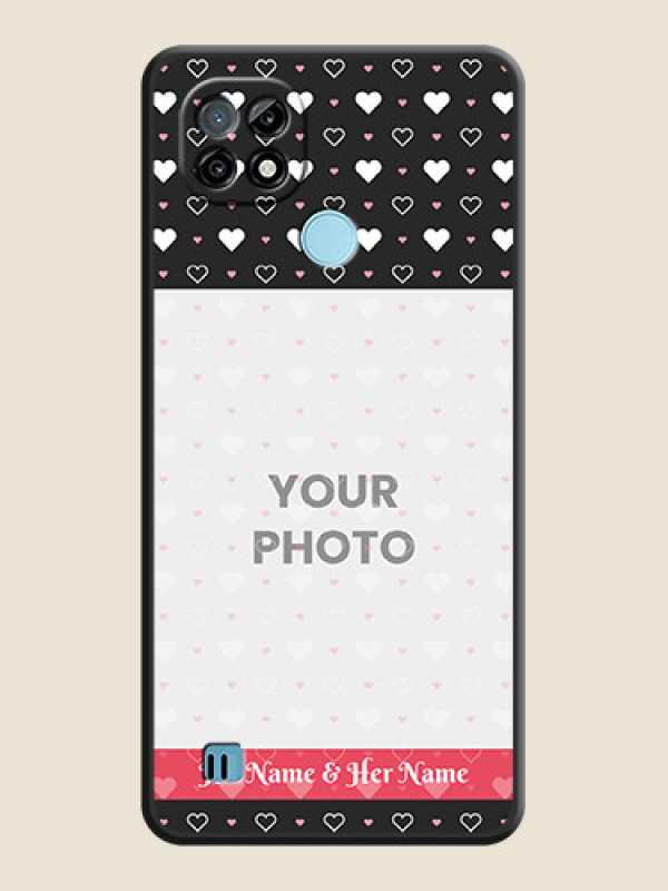 Custom White Color Love Symbols with Text Design on Photo on Space Black Soft Matte Phone Cover - Realme C21 - alternate view