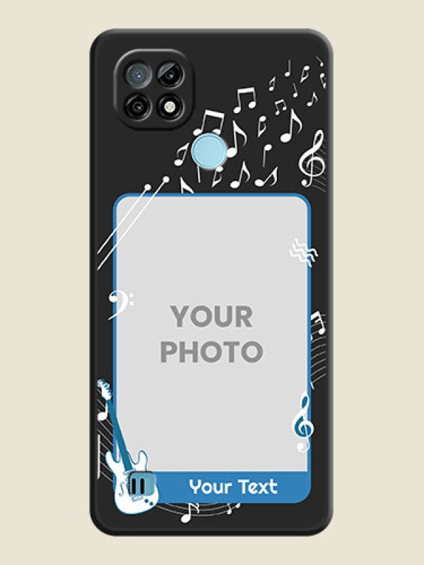 Custom Musical Theme Design with Text on Photo on Space Black Soft Matte Mobile Case - Realme C21 - alternate view