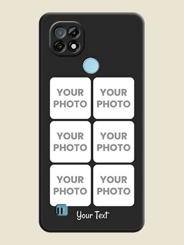 Custom Floral Art with 6 Image Holder on Photo on Space Black Soft Matte Mobile Case - Realme C21 - alternate view