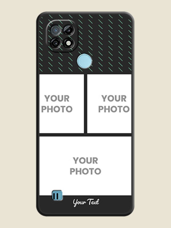 Custom Cross Dotted Pattern with 2 Image Holder  on Personalised Space Black Soft Matte Cases - Realme C21 - alternate view