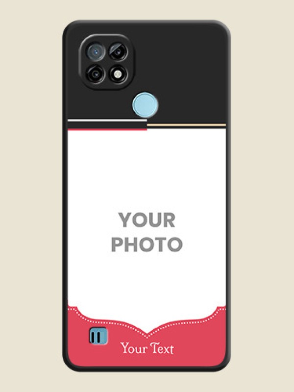 Custom Classic Plain Design with Name on Photo on Space Black Soft Matte Phone Cover - Realme C21 - alternate view