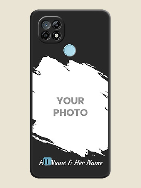 Custom Grunge Brush Strokes on Photo on Space Black Soft Matte Back Cover - Realme C21 - alternate view