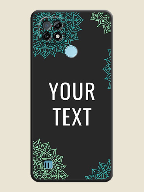 Custom Your Name with Floral Design on Space Black Custom Soft Matte Back Cover - Realme C21 - alternate view